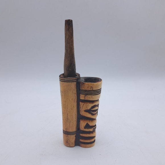Vintage African Bone Craving With Handle - Picture 4 of 11
